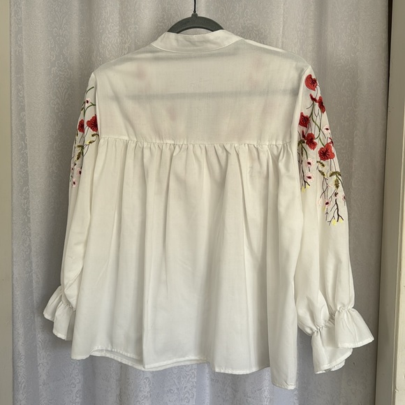 ECOATUP WHITE EMBROIDERED SHIRT SZ:XL - Picture 4 of 9